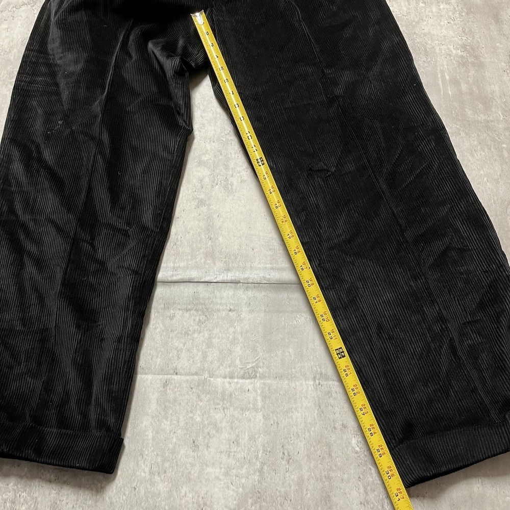 Mens Nautica Rigger Cuffed Pleated Corduroy Pants Size 38x30 Black - Picture 3 of 10